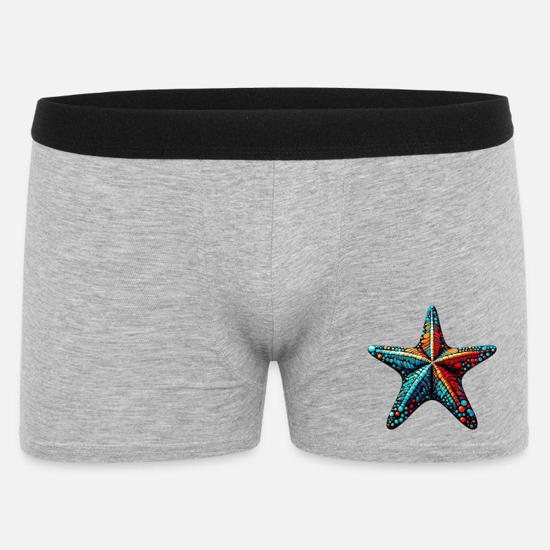 Seestern - Männer Boxer Shorts - Grau meliert