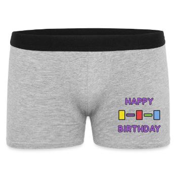 HAPPY BIRTHDAY. JOYEUX ANNIVERSAIRE. ANNIVERSAIRE. - Boxer Homme - gris chiné - Devant