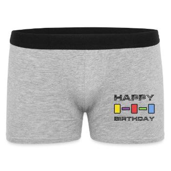 HAPPY BIRTHDAY. JOYEUX ANNIVERSAIRE. ANNIVERSAIRE. - Boxer Homme - gris chiné - Devant