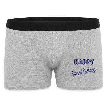 HAPPY BIRTHDAY. JOYEUX ANNIVERSAIRE. ANNIVERSAIRE. - Boxer Homme - gris chiné - Devant