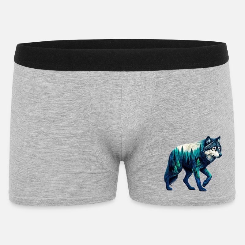 Wolf - Men's Boxer Shorts - heather grey