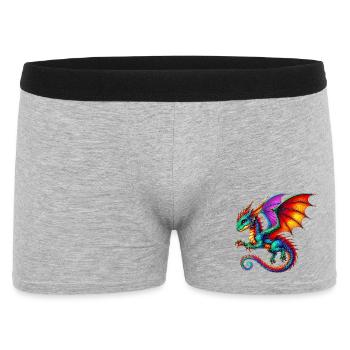 Drache - Männer Boxer Shorts - Grau meliert - Vorne