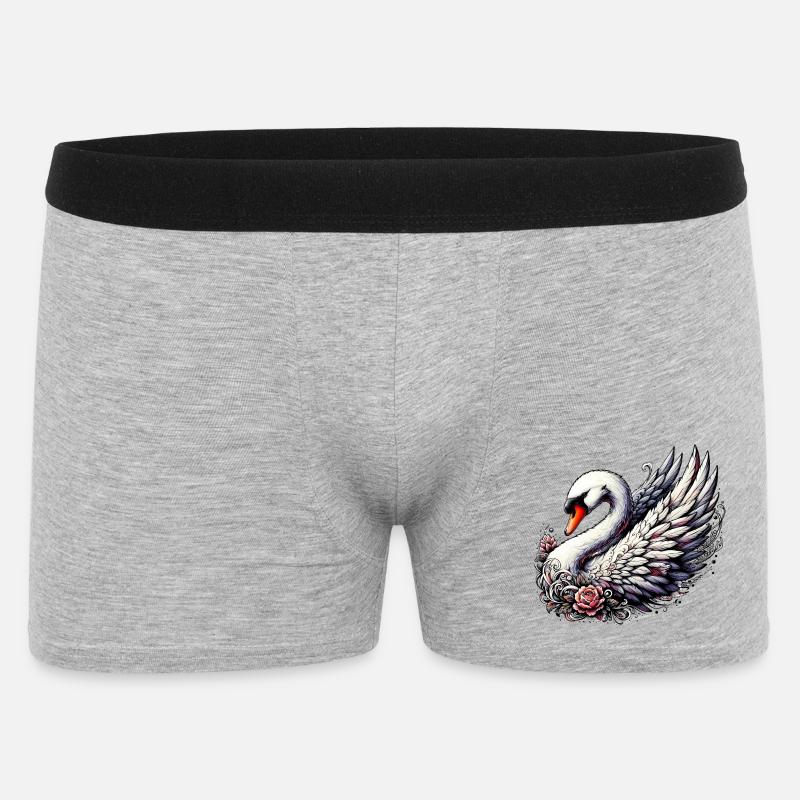 Schwan - Männer Boxer Shorts - Grau meliert