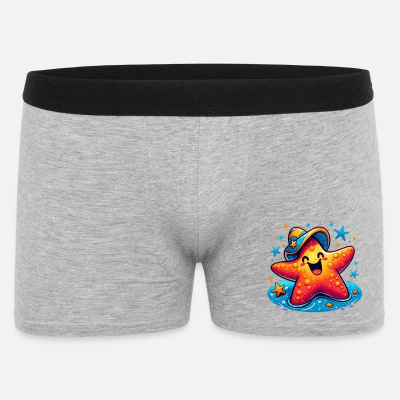 Seestern - Männer Boxer Shorts - Grau meliert