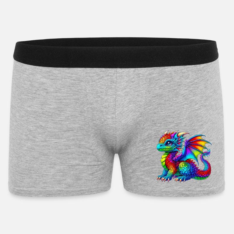 Drache - Männer Boxer Shorts - Grau meliert
