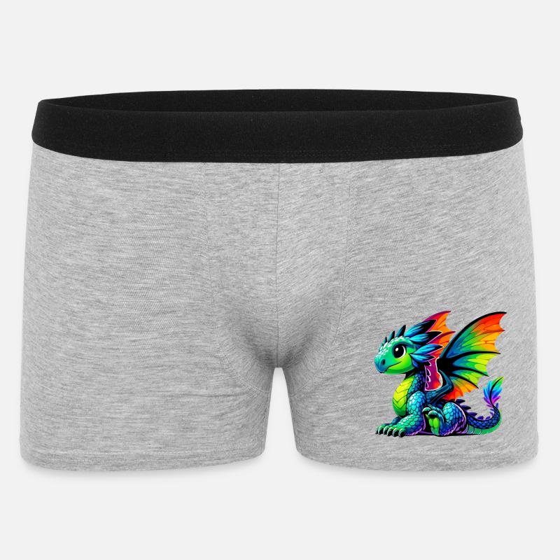 Drache - Männer Boxer Shorts - Grau meliert
