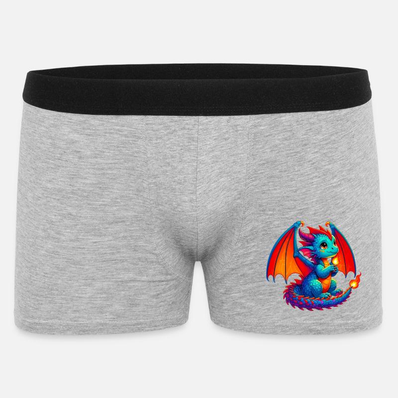 Drache - Männer Boxer Shorts - Grau meliert