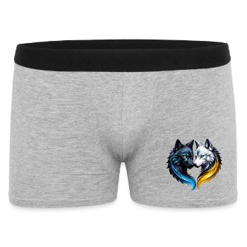 Majestic wolf heads. - Men's Boxer Shorts - heather grey - Front