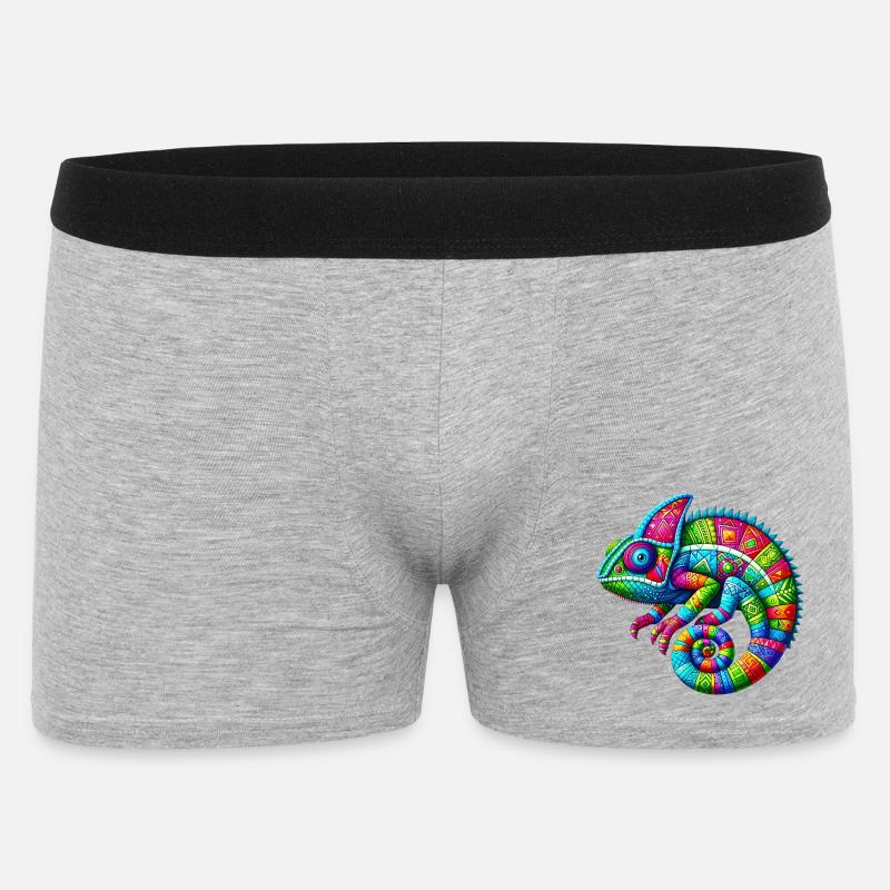Chamäleon - Männer Boxer Shorts - Grau meliert