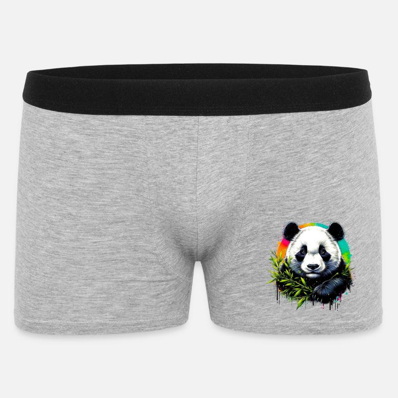 Panda - Männer Boxer Shorts - Grau meliert