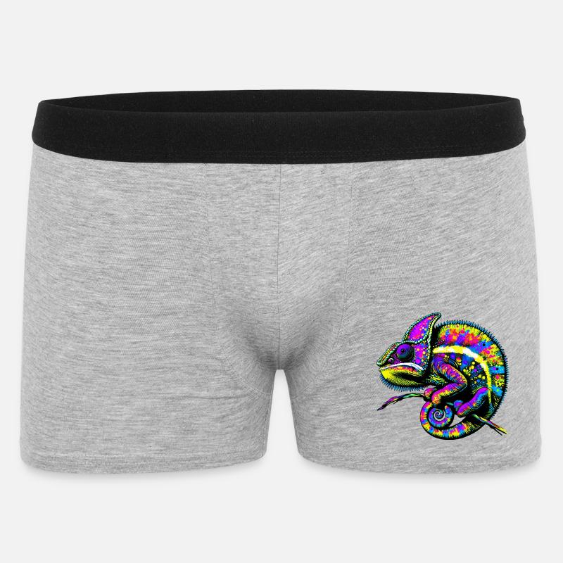 Chamäleon - Männer Boxer Shorts - Grau meliert