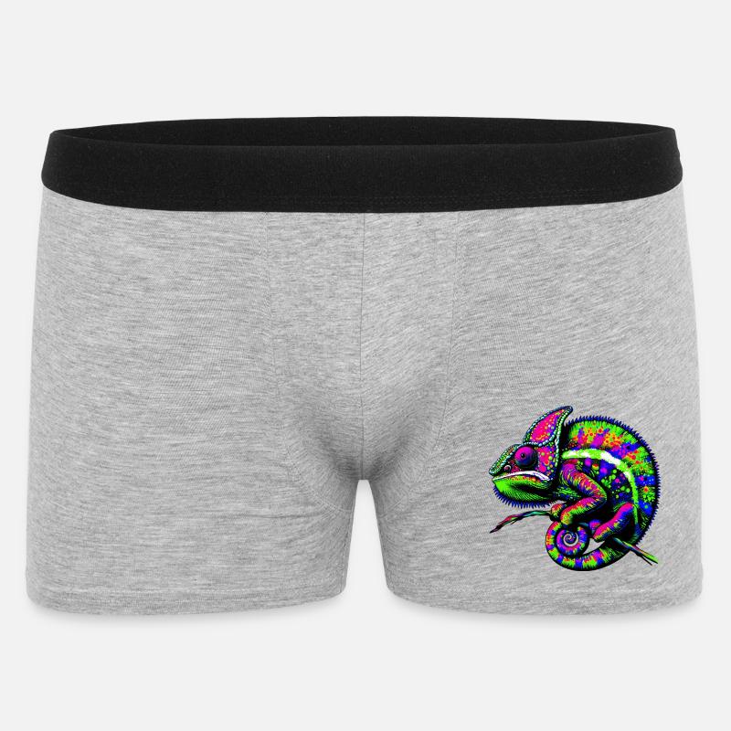Chamäleon - Männer Boxer Shorts - Grau meliert