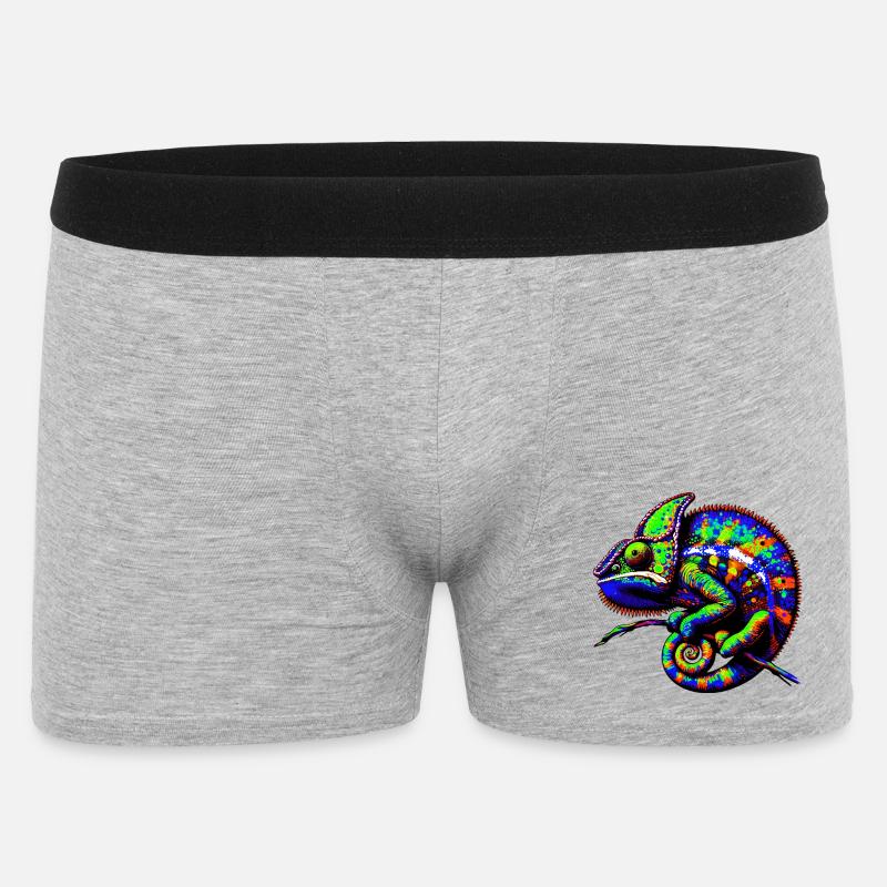 Chamäleon - Männer Boxer Shorts - Grau meliert