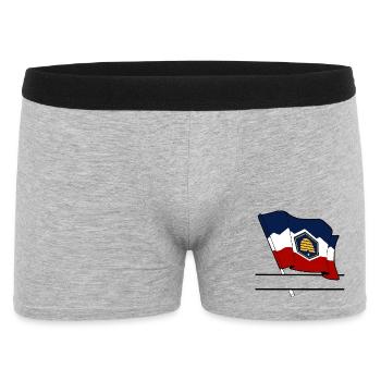 Flag Utah text banner - Men's Boxer Shorts - heather grey - Front