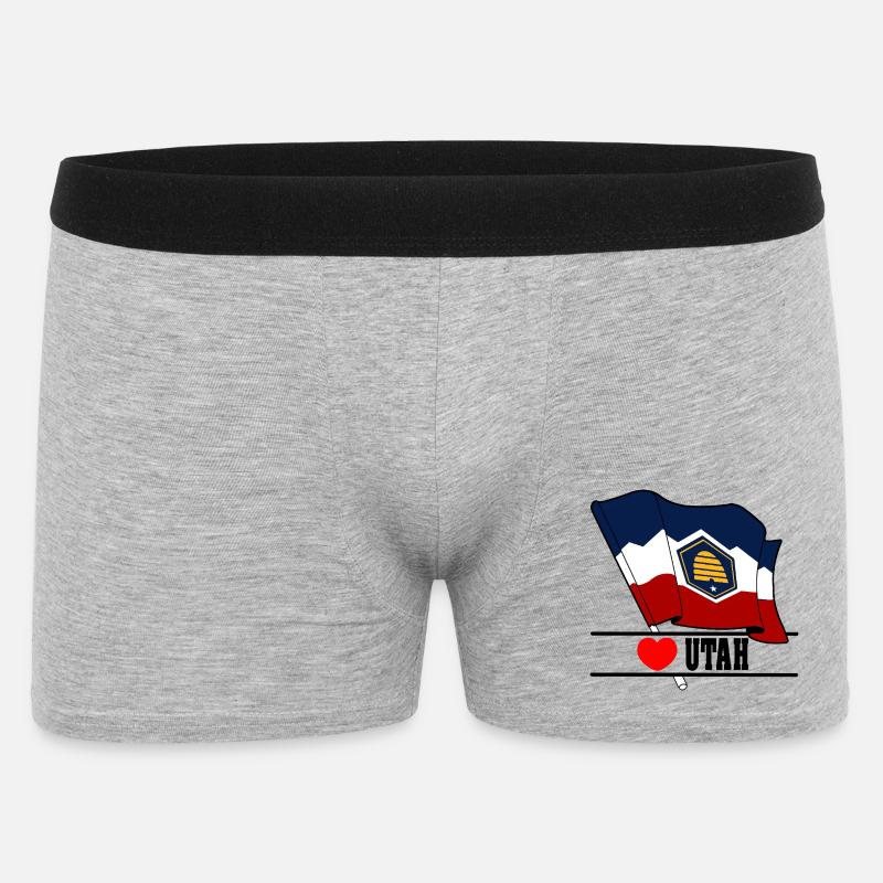 Hinweis Utah Herz UTAH - Männer Boxer Shorts - Grau meliert