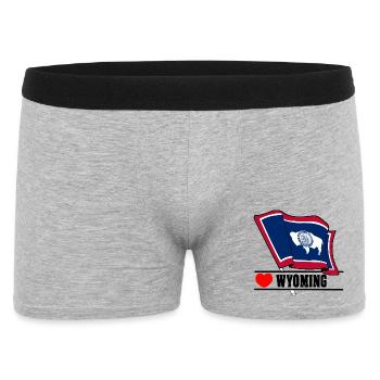 Flag Wyoming in the heart of WYOMING - Men's Boxer Shorts - heather grey - Front