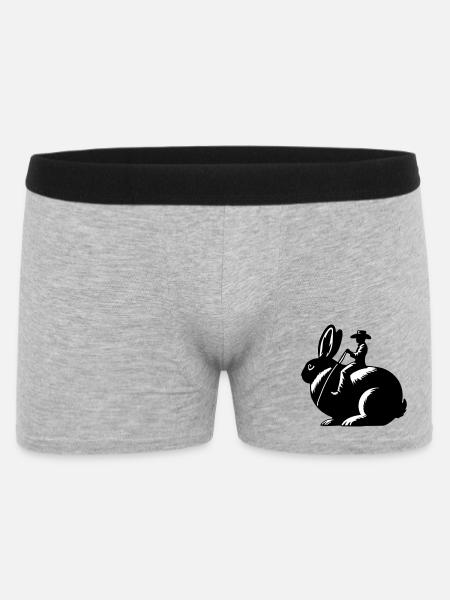 Rabbit Rider (only design - no outline, 2-Color) - Men's Boxer Shorts - heather grey