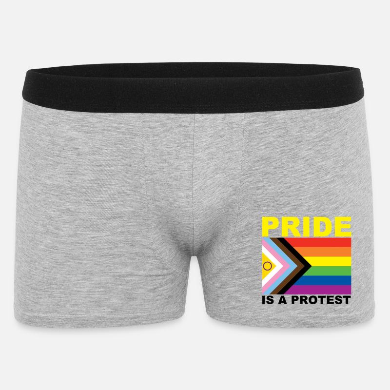 Pride is a Protest - Männer Boxer Shorts - Grau meliert