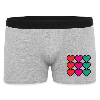 VIELEN DANK. GELIEBTE. HERZ. MEISTER. DANKE HERRIN. - Männer Boxer Shorts - Grau meliert - Vorne