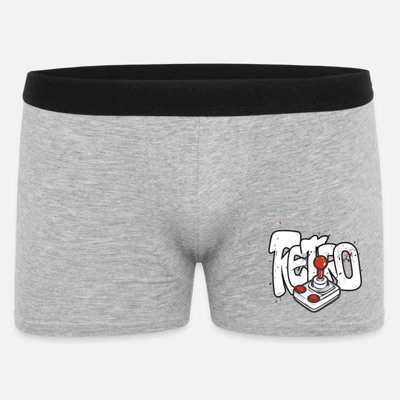 Retrobomber Joystick Design - Männer Boxer Shorts - Grau meliert