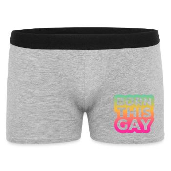 BORN THIS GAY - LGBTQ+ STATEMENT - Men's Boxer Shorts - heather grey - Front