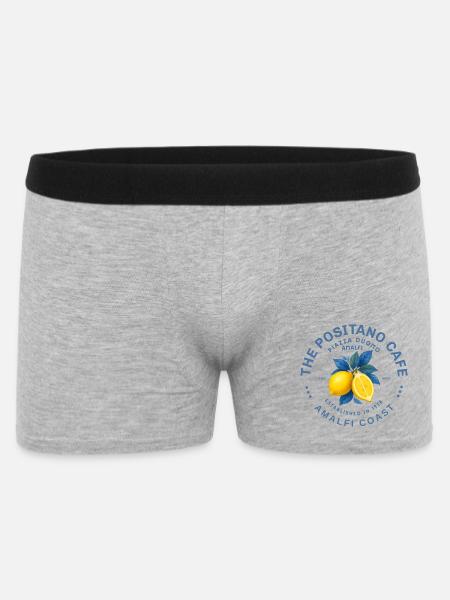 Amalfiküste Zitrone und leuchtende Blätter - Männer Boxer Shorts - Grau meliert