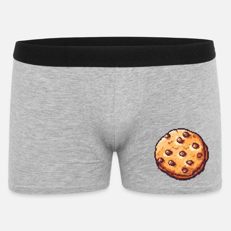 Pixelkeks Pixelcookie Retrokunst - Männer Boxer Shorts - Grau meliert