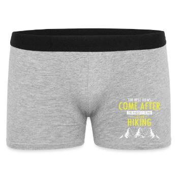 Best Views After Hardest Hike Motivational Quote - Männer Boxer Shorts - Grau meliert - Vorne