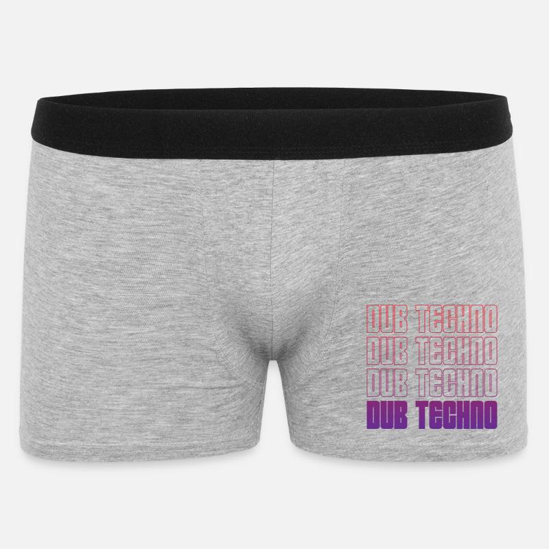 Dub Techno Neon Gradient Grid - Männer Boxer Shorts - Grau meliert