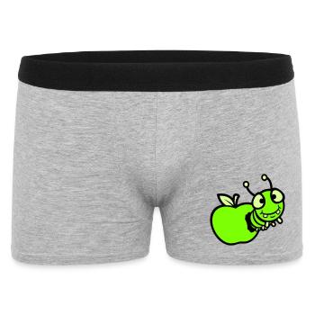 Caterpillar peeps apple hole comic funny cute cute - Men's Boxer Shorts - heather grey - Front