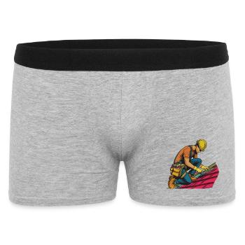 Dachdecker bei der Arbeit - Männer Boxer Shorts - Grau meliert - Vorne