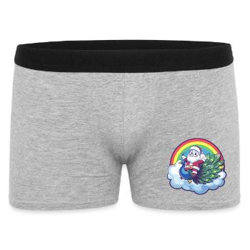 Peacock Bird Santa Claus Christmas - Men's Boxer Shorts - heather grey - Front