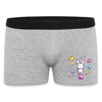 Pastell Bunny Sternenflug - Männer Boxer Shorts - Grau meliert - Vorne