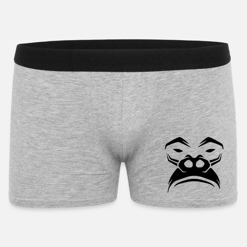 Grumpy Gorilla – Monkeys Silverback Jungle - Men's Boxer Shorts - heather grey