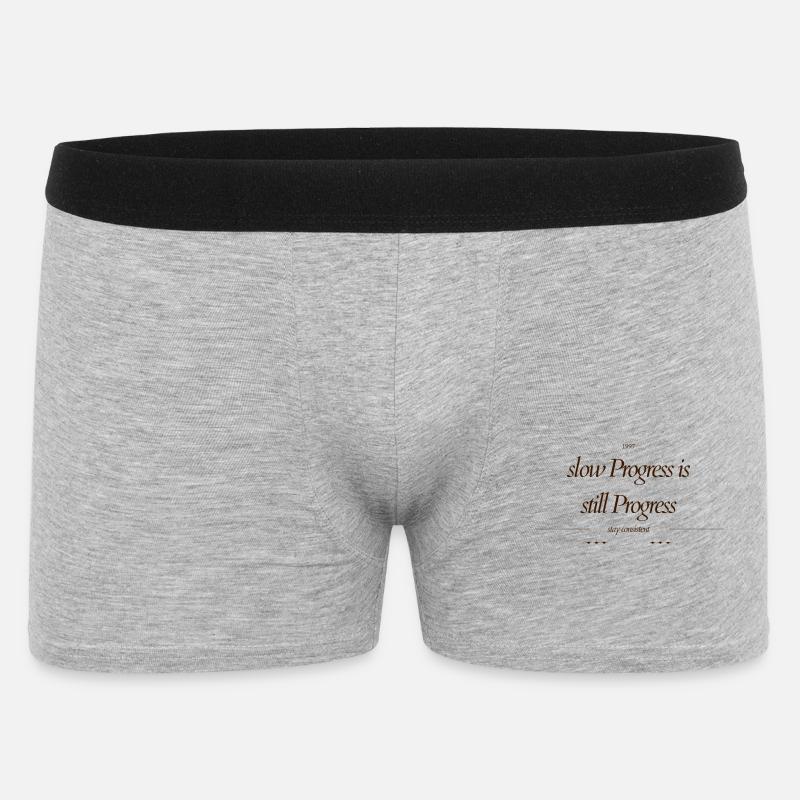 slow_Progress_is_still_Progress_ - Männer Boxer Shorts - Grau meliert