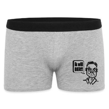 Der Kiecker will Pils - Männer Boxer Shorts - Grau meliert - Vorne