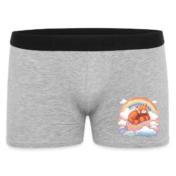 Panda rouge dans un gâteau aux nuages arc-en-ciel - Boxer Homme - gris chiné - Devant