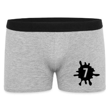 Klecks 7 Zahl - Männer Boxer Shorts - Grau meliert - Vorne
