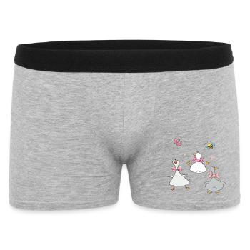 Oies drôles avec papillon et abeille - Boxer Homme - gris chiné - Devant