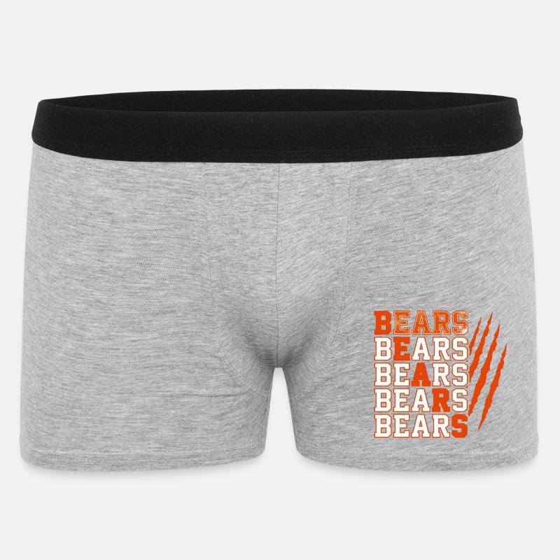 Bears Text with Distressed Claw Marks - Men's Boxer Shorts - heather grey