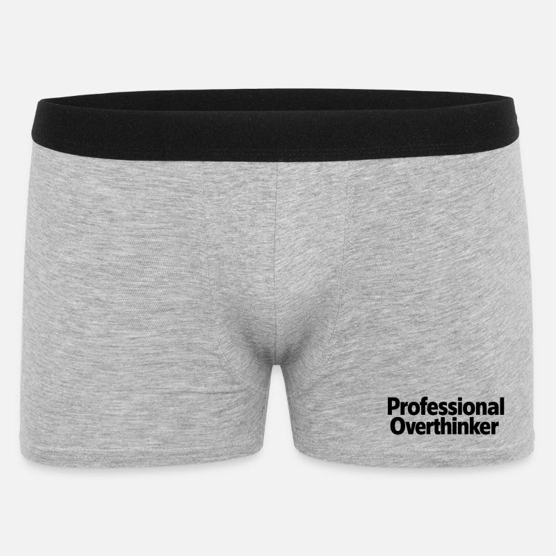 Professional Overthinker Minimalist - Männer Boxer Shorts - Grau meliert