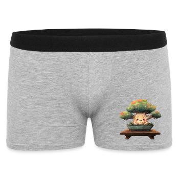 Kawaii Bonsai Smile in Pot - Men's Boxer Shorts - heather grey - Front