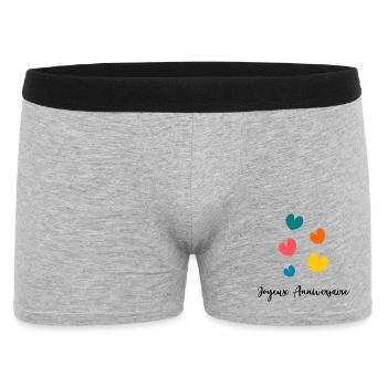 JOYEUX ANNIVERSAIRE. HAPPY BIRTHDAY. ANNIVERSAIRE. - Boxer Homme - gris chiné - Devant