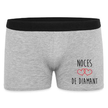 Anniversaire Mariage - Noces de Diamant (60 ans) - Boxer Homme - gris chiné - Devant