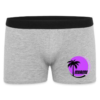 Miami Palm Trees Neon Retro - Men's Boxer Shorts - heather grey - Front