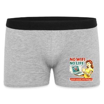 No Wi-Fi No Life Retro - Men's Boxer Shorts - heather grey - Front