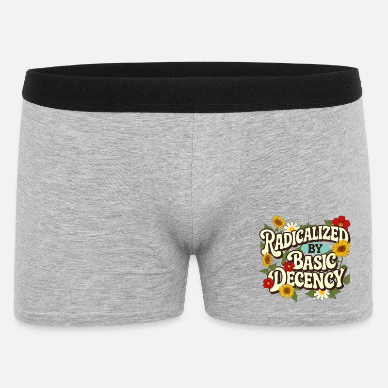 Radicalized Basic Decency Empathy Social Justice - Men's Boxer Shorts - heather grey