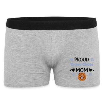 Stolze Chow Mutter, Chow-chow - Männer Boxer Shorts - Grau meliert - Vorne