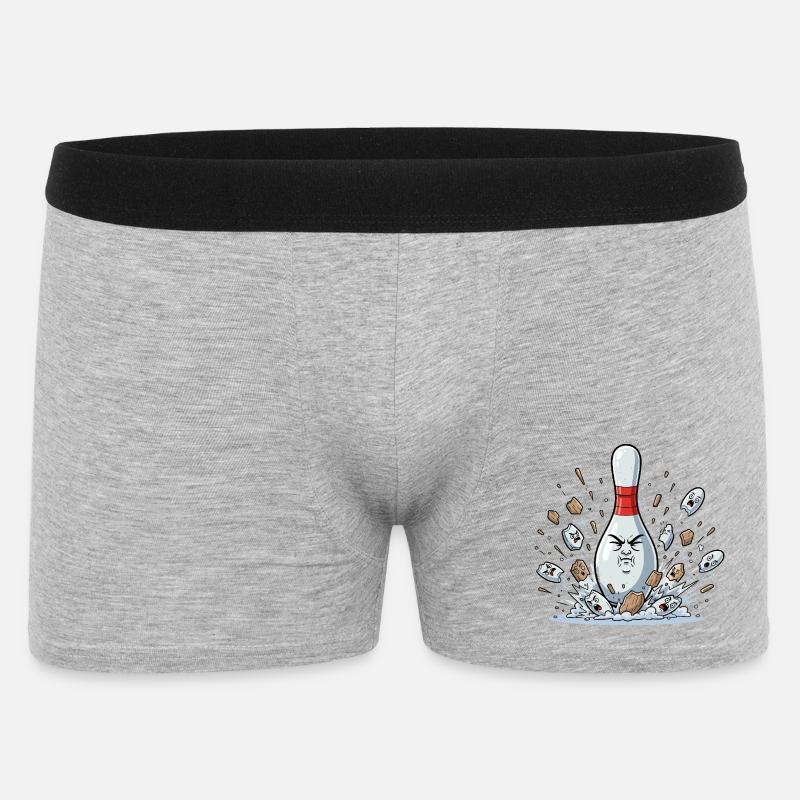 Exploding Bowling Pin Cartoon - Men's Boxer Shorts - heather grey