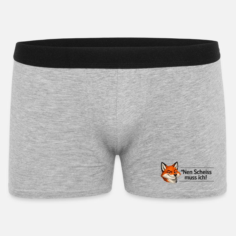 Nen Scheiss muss ich - Männer Boxer Shorts - Grau meliert